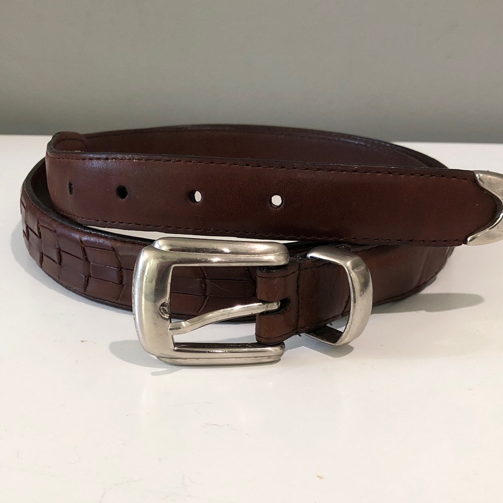 Men's PGA Tour Brown Leather braided belt Sz 40 EUC